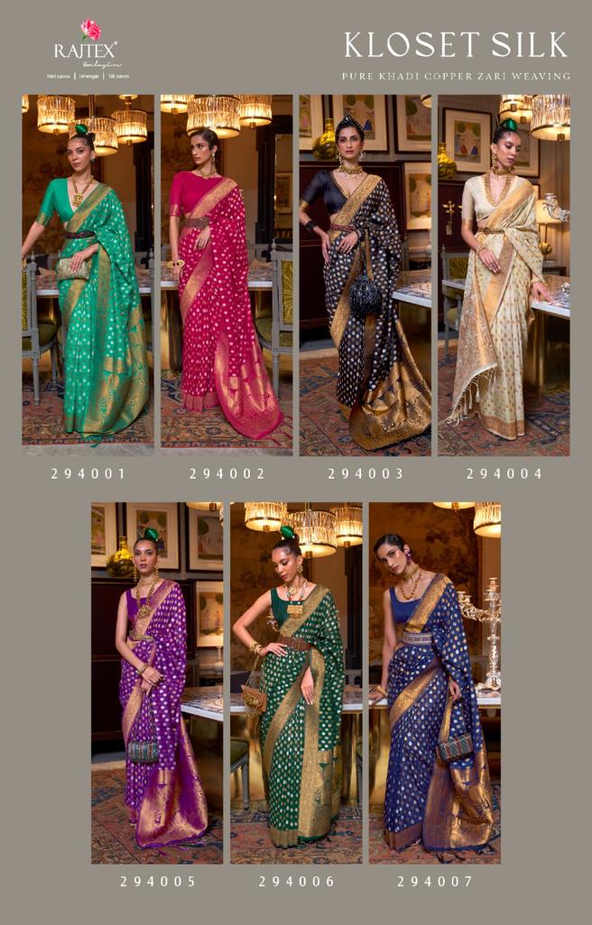 Kloset Silk By Rajtex Khadi Copper Zari Weaving Saree Suppliers In India